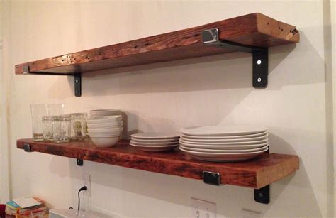 Barnwood Shelf With Metal Brackets 